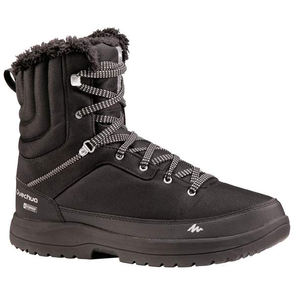 Ботинки для походов зимние водонепроницаемые мужские черные SH100 ULTRA-WARM Quechua