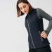 Жилет для бега в прохладную погоду женский серо-черный RUN WARM+ Kalenji