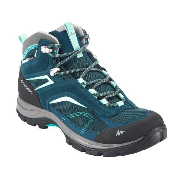 Ботинки для походов женские бирюзовые MН100 MID Quechua