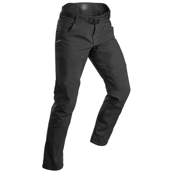 Брюки для походов водоотталкивающие теплые мужские черные SH100 Х–WARM Quechua