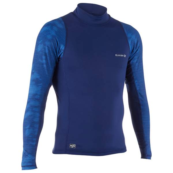 tee shirt anti uv surf top 500 manches longues homme bleu comos