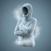 Толстовка для походов с капюшоном флисовая женская голубая SH100 ULTRA-WARM Quechua