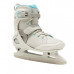 Коньки ледовые для взрослых женские серо-бирюзовые FIT500 Oxelo