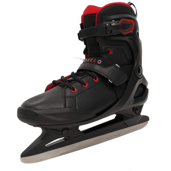 Коньки ледовые для взрослых мужские черно-красные FIT500 Oxelo