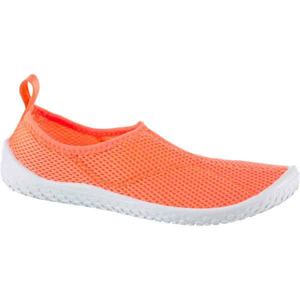 Тапочки коралловые для детей оранжево-белые AQUASHOES 100 Subea