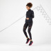 Тайтсы для бега с поддержкой мышц женские черные SUPPORT Kiprun