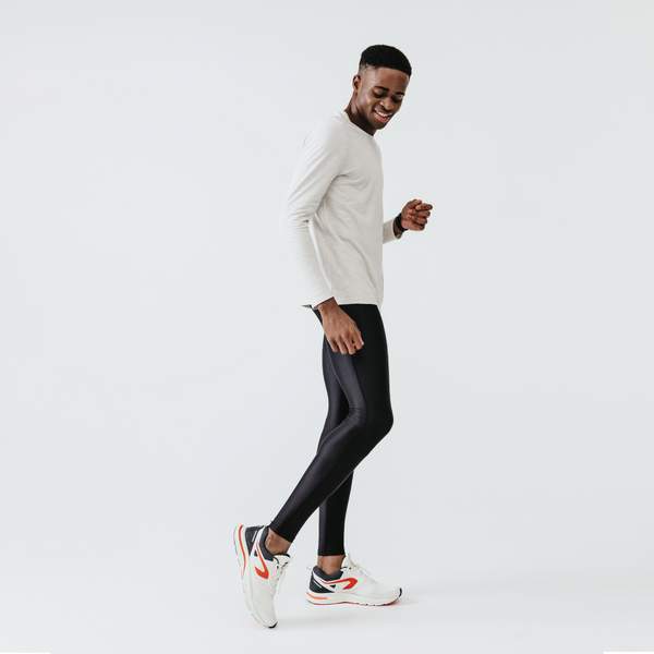 ФУТБОЛКА ДЛЯ БЕГА С ДЛИННЫМИ РУКАВАМИ МУЖСКАЯ RUN DRY+ FEEL БЕЖЕВАЯ