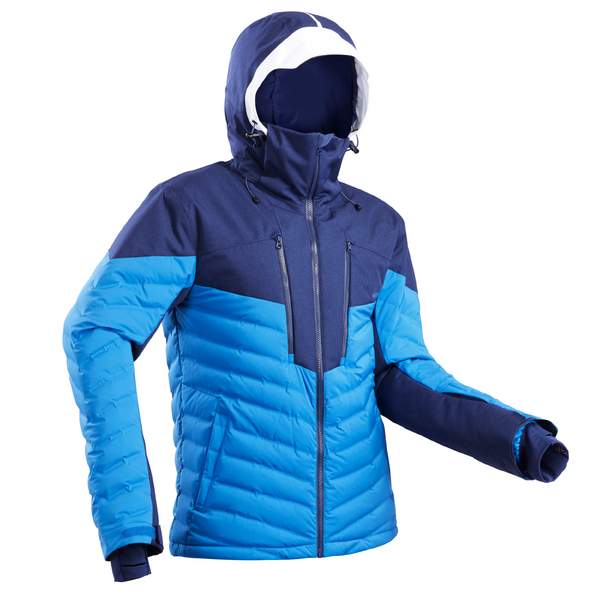 Куртка горнолыжная пуховая теплая мужская синяя 900 WARM Wedze