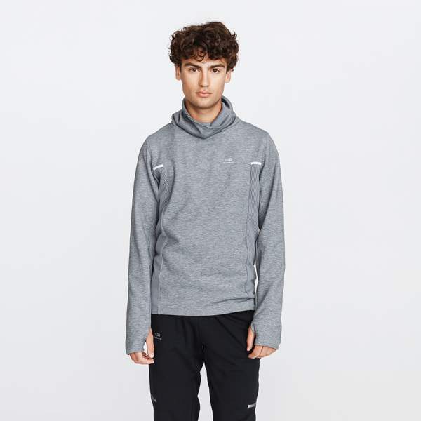 Толстовка для бега мужская серая RUN WARM+ Kalenji