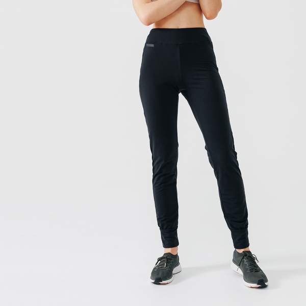 Брюки для бега утепленные женские черные RUN WARM Kalenji