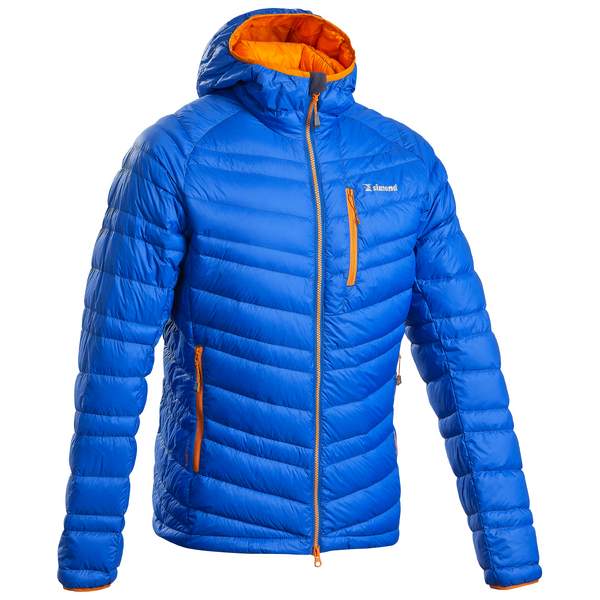 Пуховик для альпинизма мужской сине-оранжевый ALPINISM LIGHT Simond