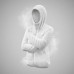 Толстовка для походов с капюшоном флисовая женская белая SH100 ULTRA-WARM Quechua