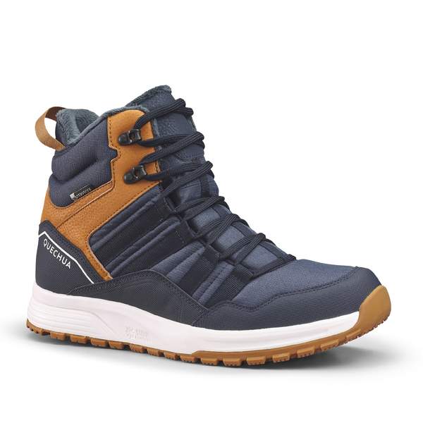 Ботинки для походов зимние водонепроницаемые мужские черные SH100 WARM MID Quechua