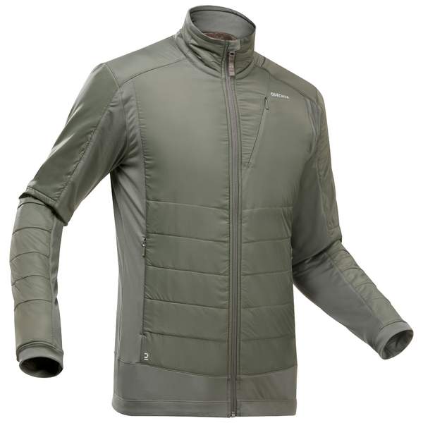 Толстовка походная теплая гибридная мужская хаки SH900 X-WARM Quechua