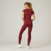 Легинсы для фитнеса хлопковые женские бордовые FIT+ Nyamba