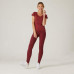 Легинсы для фитнеса хлопковые женские бордовые FIT+ Nyamba
